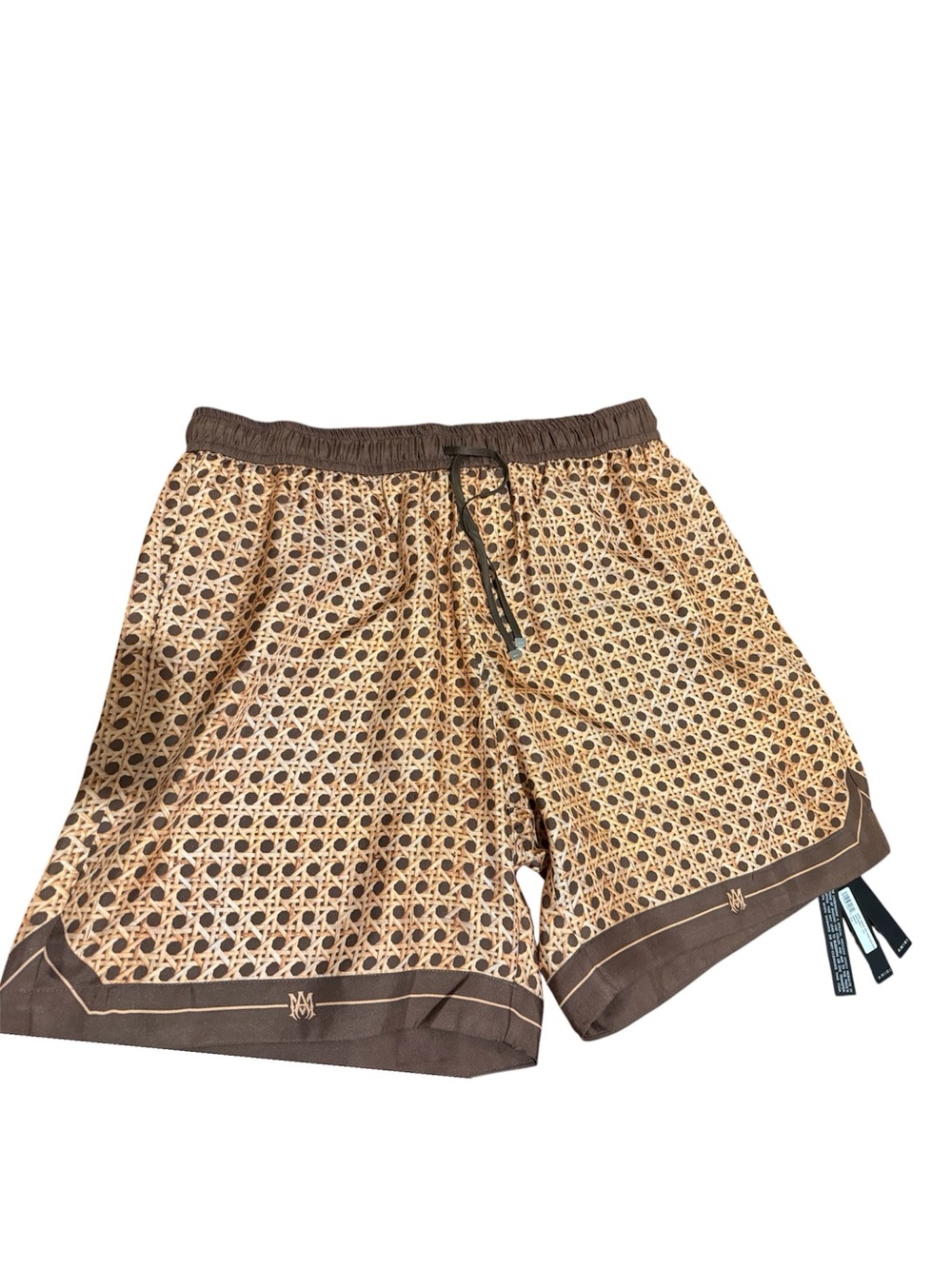 AMIRI Brown Printed Bermuda Shorts in Silk.